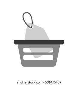 basket buying online price tag gray color vector illustration eps 10