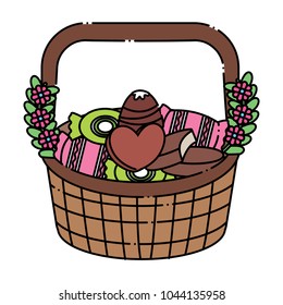 Basket with candies icon