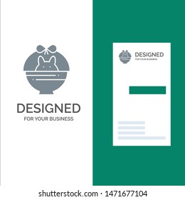 Basket, Cart, Baby, Nature Grey Logo Design and Business Card Template