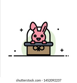 Basket, Cart, Easter, Holiday  Business Flat Line Filled Icon Vector Banner Template