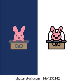 Basket, Cart, Easter, Holiday  Icons. Flat and Line Filled Icon Set Vector Blue Background. Vector Icon Template background