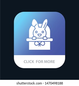 Basket, Cart, Easter, Holiday Mobile App Button. Android and IOS Glyph Version. Vector Icon Template background