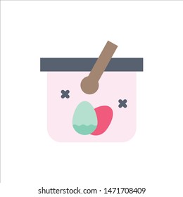 Basket, Cart, Egg, Easter  Flat Color Icon. Vector icon banner Template
