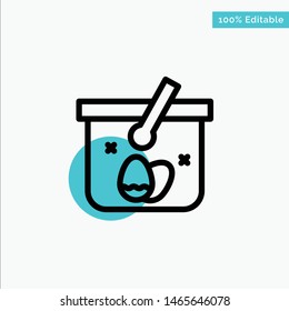 Basket, Cart, Egg, Easter turquoise highlight circle point Vector icon. Vector Icon Template background