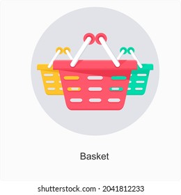 Basket or Cart Icon Concept