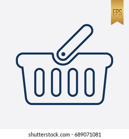 Basket Cart Icon. Flat Isolated Sign Shopping Symbol Illustration