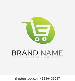 basket and cart icon and logo vector design shopping illustration