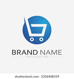 basket and cart icon and logo vector design shopping illustration