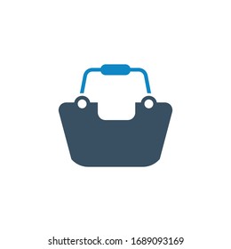 Basket, cart icon (vector illustration)