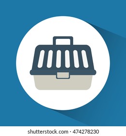basket cartoon pet animal con. Colorful and flat design. Vector illustration