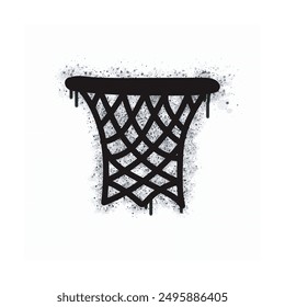 basket case graffiti spray painted in black on white.