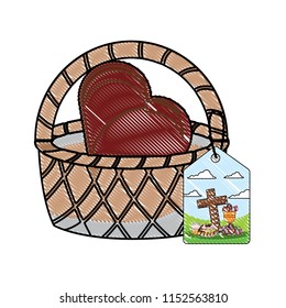basket with chocolate heart