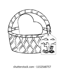 basket with chocolate heart