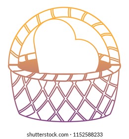 basket and chocolate heart