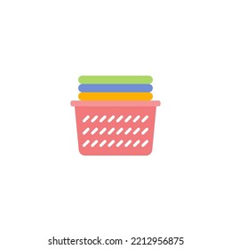 Basket clean cloth icon in color, isolated on white background 