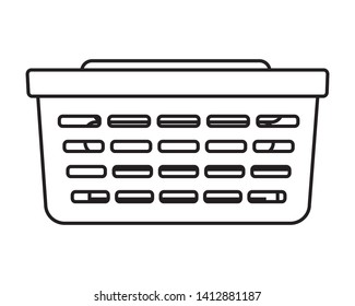 basket clothes spring cleaning tools vector illustration