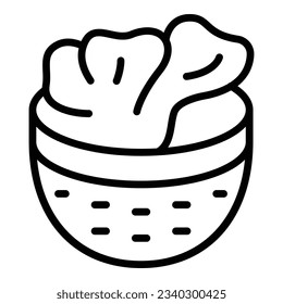 Basket colander icon outline vector. Strainer sieve. Pasta utensil