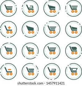 Basket color vector icons for user interface design