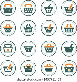 Basket color vector icons for user interface design