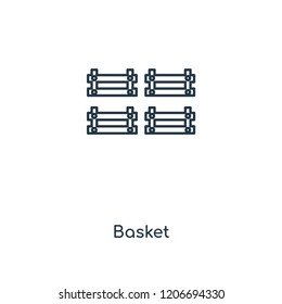 Basket concept line icon. Linear Basket concept outline symbol design. This simple element illustration can be used for web and mobile UI/UX.