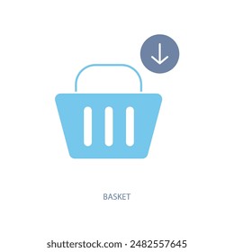 basket concept line icon. Simple element illustration. basket concept outline symbol design.