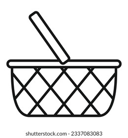 Basket container icon outline vector. Picnic wicker. Empty basket