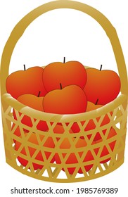A Basket Containing 11 Red Apples　