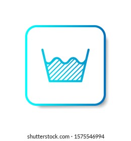 basket containing water laundry icon in outline with stripes style in gradient blue color, suitable for mobile and web UI, app button,  infographic, etc
