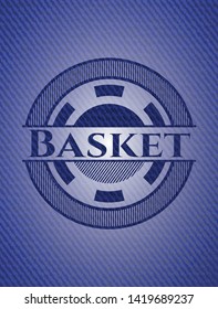 Basket denim background. Vector Illustration. Detailed.