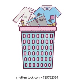basket design with dirty clothes inside