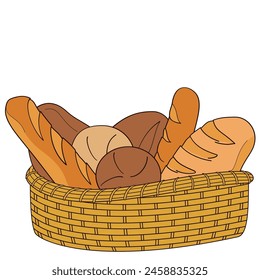 basket with different types of bread