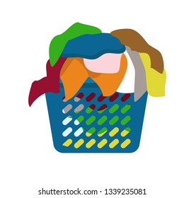 Basket of dirty clothes icon. Flat illustration of basket of dirty clothes vector icon for web design