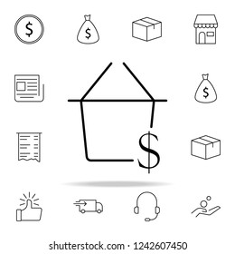 basket dollar icon. e-commerce icons universal set for web and mobile