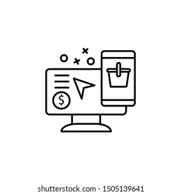 Basket dollar icon. Element of online shopping icon