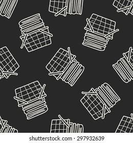 basket doodle seamless pattern background