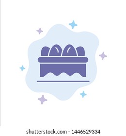 Basket, Easter, Egg Blue Icon on Abstract Cloud Background