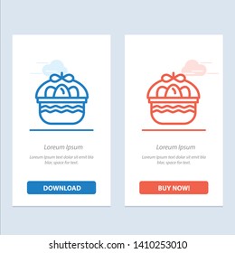 Basket, Easter, Egg, Nature  Blue and Red Download and Buy Now web Widget Card Template