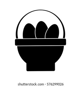 basket with easter egg pictogram