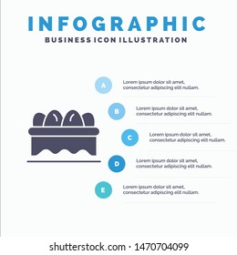 Basket, Easter, Egg Solid Icon Infographics 5 Steps Presentation Background. Vector Icon Template background