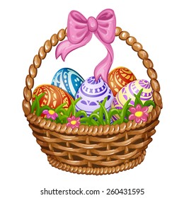 Basket with Easter eggs