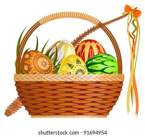 Basket with easter eggs