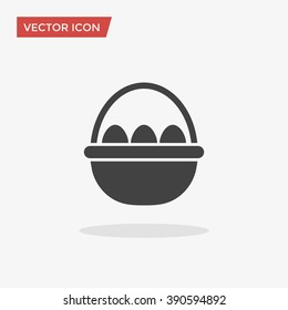 Basket with Easter eggs Icon in trendy flat style isolated on grey background. Easter symbol for your web design, logo, UI. Vector illustration, EPS10.