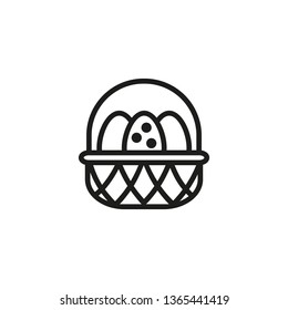 Basket of Easter eggs line icon. Hunting game, traditional culture, religious holiday. Easter concept. Vector illustration can be used for topics like holiday, religion, food