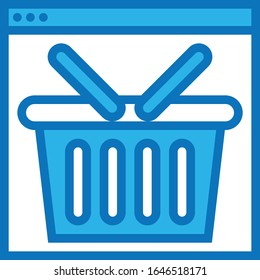Basket - Ecommerce icon set. High quality blue vector illustration for website and mobile application.