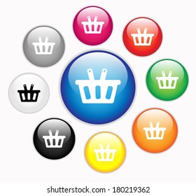 Basket e-commerce icon vector