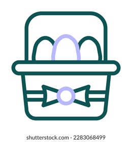 basket egg icon duocolor green purple colour easter illustration vector element and symbol perfect. Icon sign from modern collection for web.