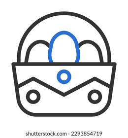 basket egg icon duocolor grey blue colour easter illustration vector element and symbol perfect. Icon sign from modern collection for web.