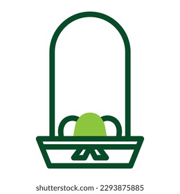 basket egg icon duotone green colour easter illustration vector element and symbol perfect. Icon sign from modern collection for web.