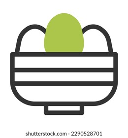 basket egg icon duotone grey green colour easter illustration vector element and symbol perfect. Icon sign from modern collection for web.