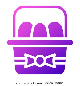 basket egg icon solid gradient purple pink colour easter illustration vector element and symbol perfect. Icon sign from modern collection for web.